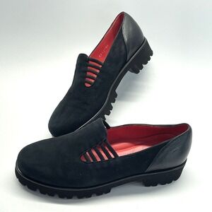 Pas de Rouge Women's Extralight  Suede Leather Slip On Comfort Shoes Loafers 36